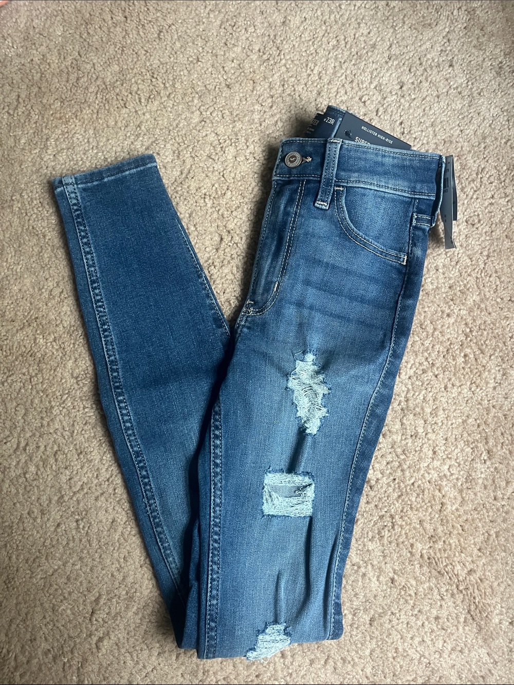 Hollister Medium Blue Distressed Skinny Jeans